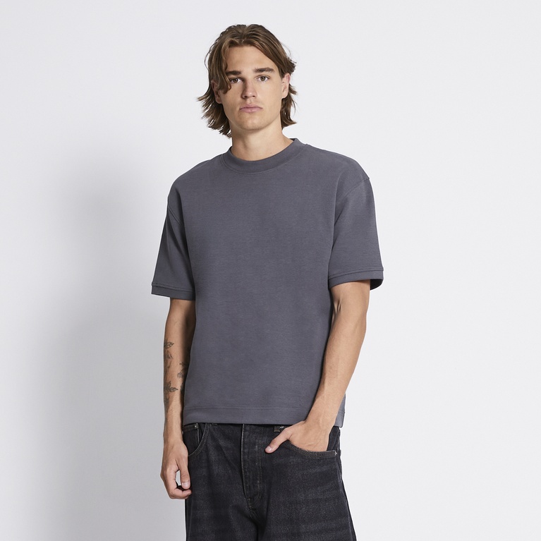Boxy sweat tee "Gunnar" Dark Grey